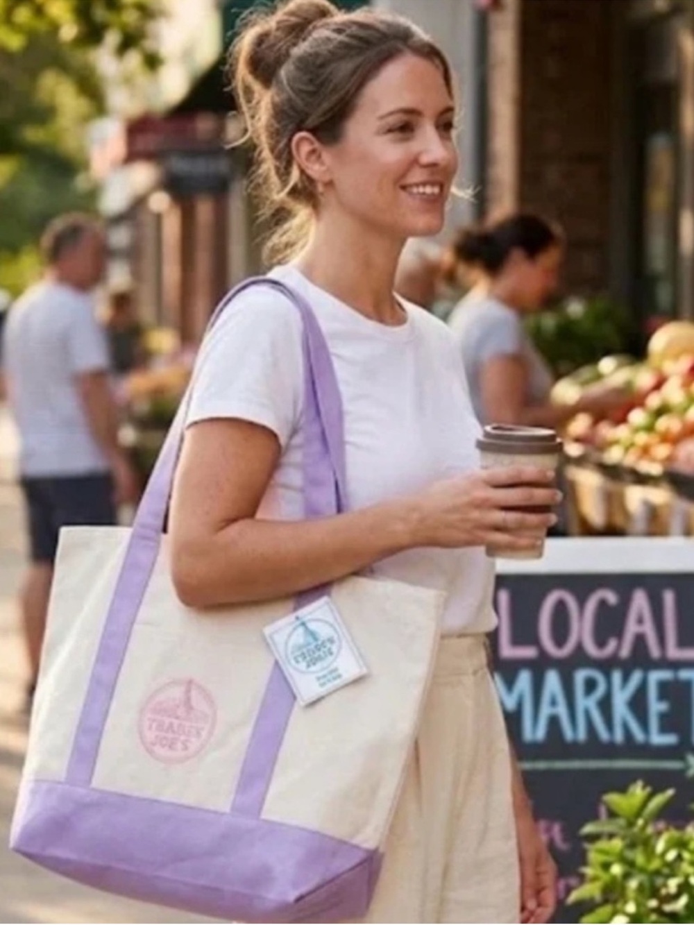 Trader Joe's Large Pastel Canvas Reusable Tote Bag 2026 Limited
Edition
Lavender